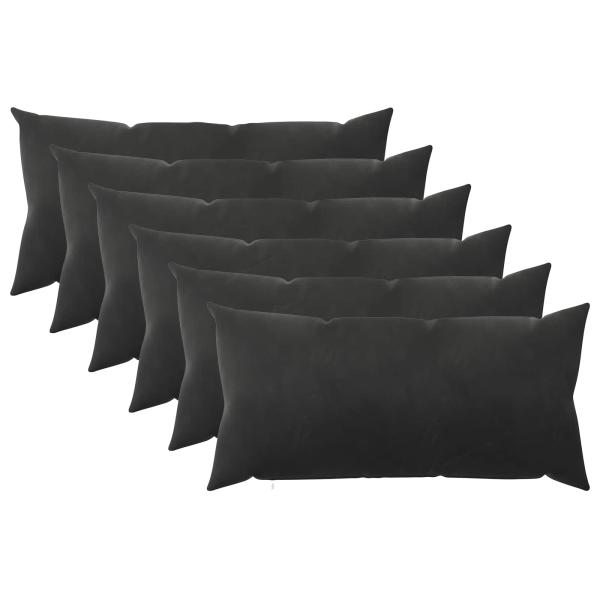 Kissen mit Kissen HEERLEN 6 Stk. Schwarz Samt