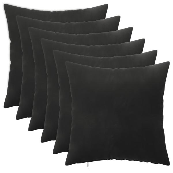 Kissen mit Kissen HEERLEN 6 Stk. Schwarz Samt