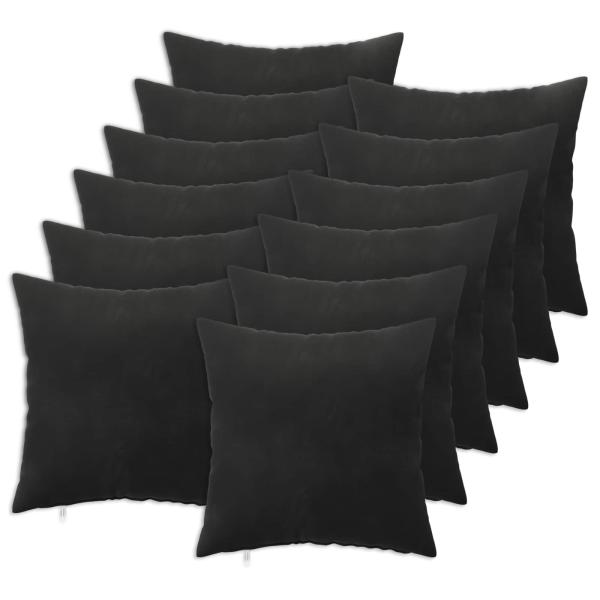 Kissen mit Kissen HEERLEN 12 Stk. Schwarz Samt