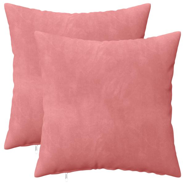 ARDEBO.de - Kissen mit Kissen HEERLEN 2 Stk. Rosa Samt