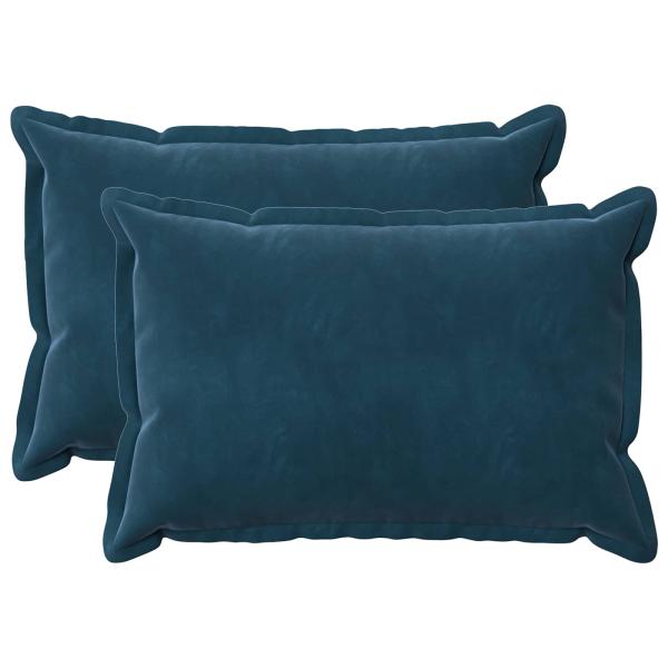 Kissen 2 stk. HOUTEN Blau 50 x 80 cm Samt