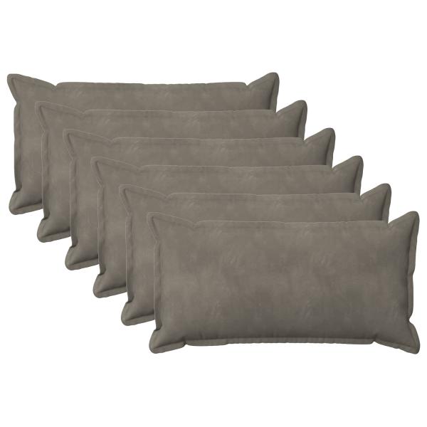 Kissen 6 stk. HOUTEN Hellgrau 40 x 80 cm Samt