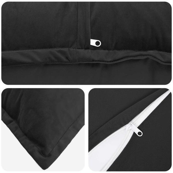 Kissen mit Kissen HOUTEN Schwarz 40 x 145 cm Samt