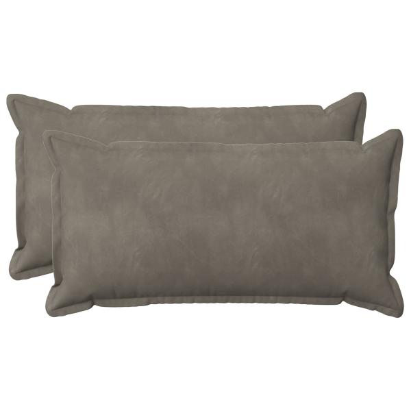 Kissen 2 stk. HOUTEN Hellgrau 40 x 70 cm Samt