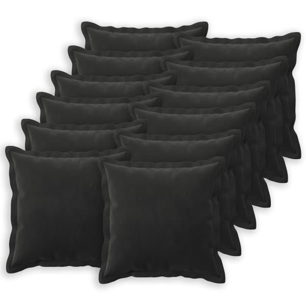 Kissen 12 stk. HOUTEN Schwarz 40 x 40 cm Samt