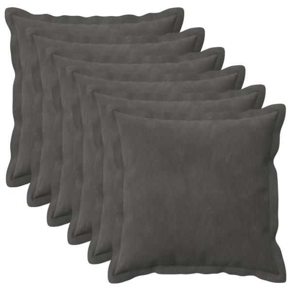 Kissen mit Kissen HOUTEN 6 Stk. Dunkelgrau Samt