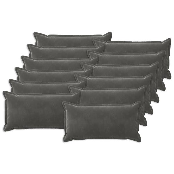 Kissen 12 stk. HOUTEN Dunkelgrau 40 x 80 cm Samt