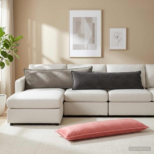 ARDEBO.de - Kissen HOUTEN Rosa 40 x 145 cm Samt