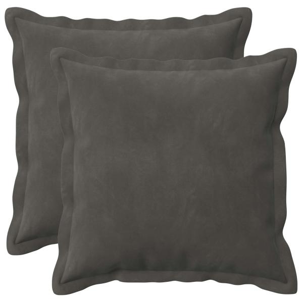 Kissen mit Kissen HOUTEN 2 Stk. Dunkelgrau Samt