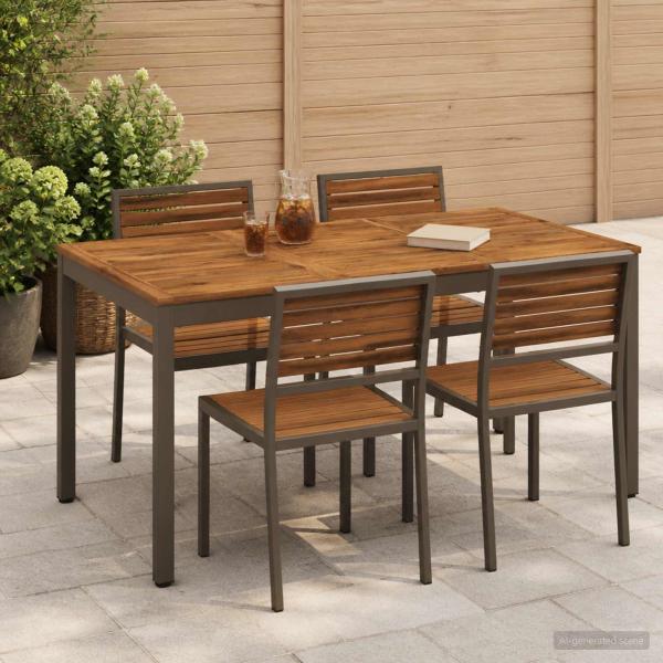 ARDEBO.de - Gartentisch Natur und Kaffee 141 x 80,5 x 75 cm