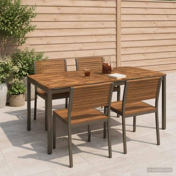 ARDEBO.de - Gartentisch Natur und Kaffee 180 x 88,5 x 75 cm