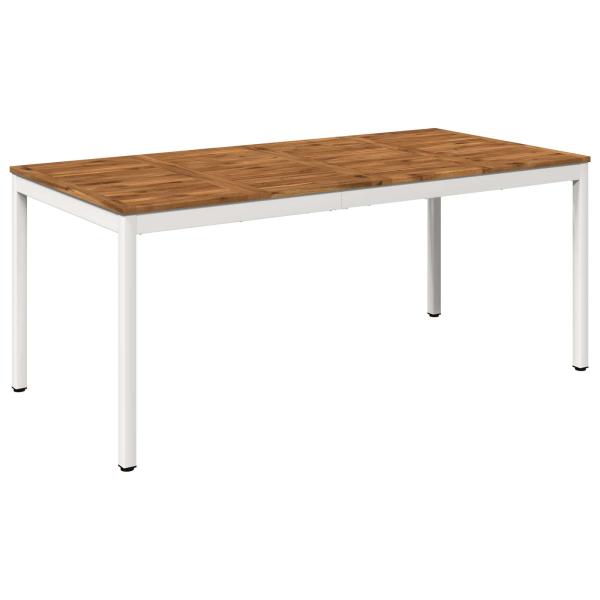 Gartentisch NAARDEN Natur und Weiß 180 x 88,5 x 75 cm