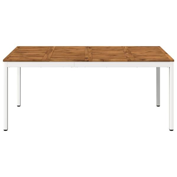 Gartentisch NAARDEN Natur und Weiß 147 x 88,5 x 75 cm