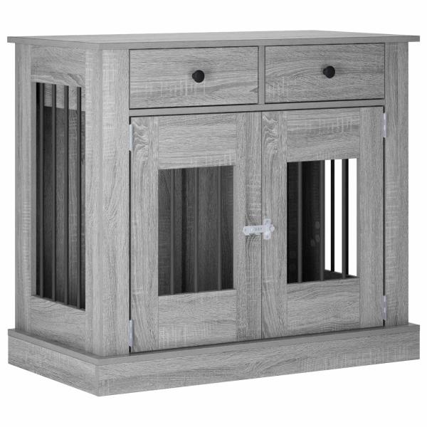 Hundekäfigmöbel Sonoma-Grau 90 x 47,5 x 80 cm Holzwerkstoff