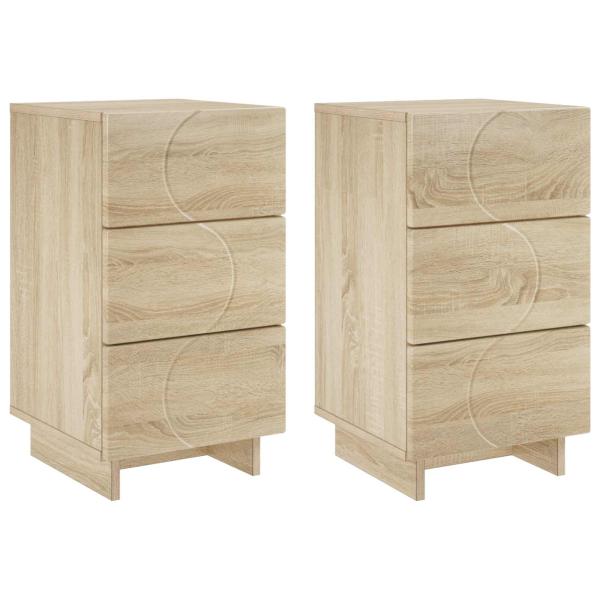 Nachttisch 2 stk. Sonoma-Eiche 33,5 x 34,5 x 60 cm