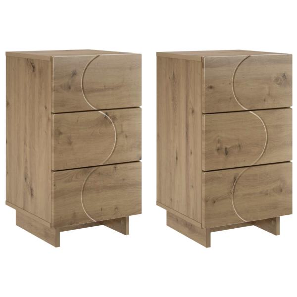 Nachttisch 2 stk. Artisan-Eiche 33,5 x 34,5 x 60 cm