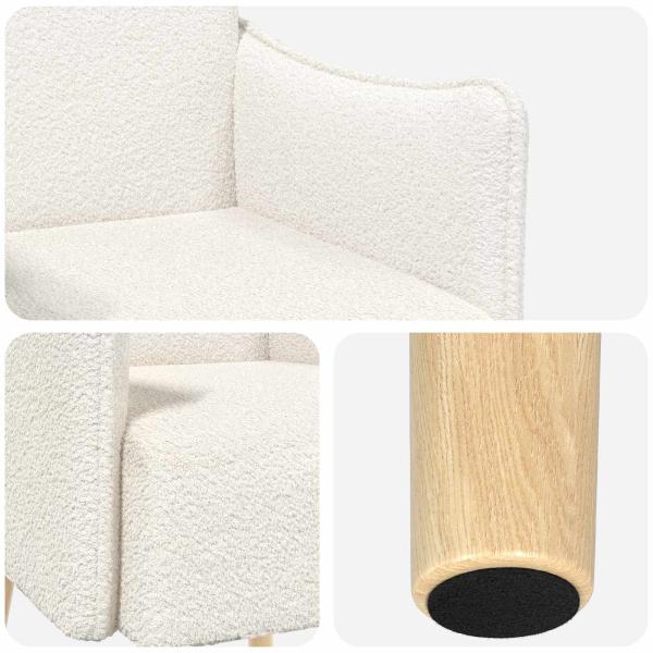 Akzentstuhl Creme Bouclé