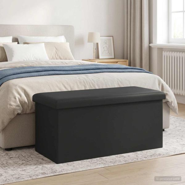 ARDEBO.de - Klappbare Aufbewahrungsbank Grau 180 kg 80 L 77 x 38 x 38 cm