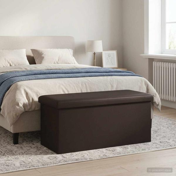 ARDEBO.de - Klappbare Aufbewahrungsbank Braun 180 kg 80 L 77 x 38 x 38 cm