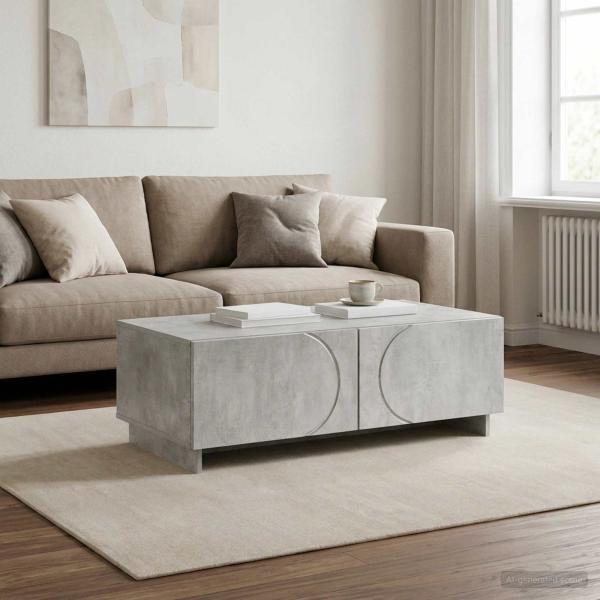 ARDEBO.de - Couchtisch Betongrau 102 x 50,5 x 35 cm Holzwerkstoff