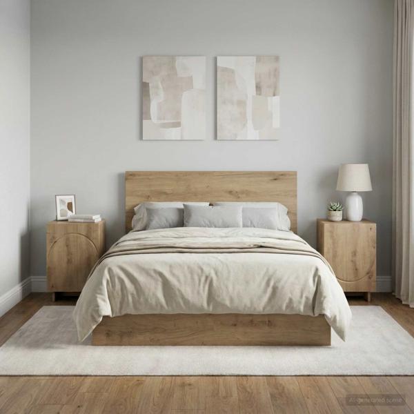 ARDEBO.de - Nachttisch 2 stk. Artisan-Eiche 33,5 x 34,5 x 50 cm