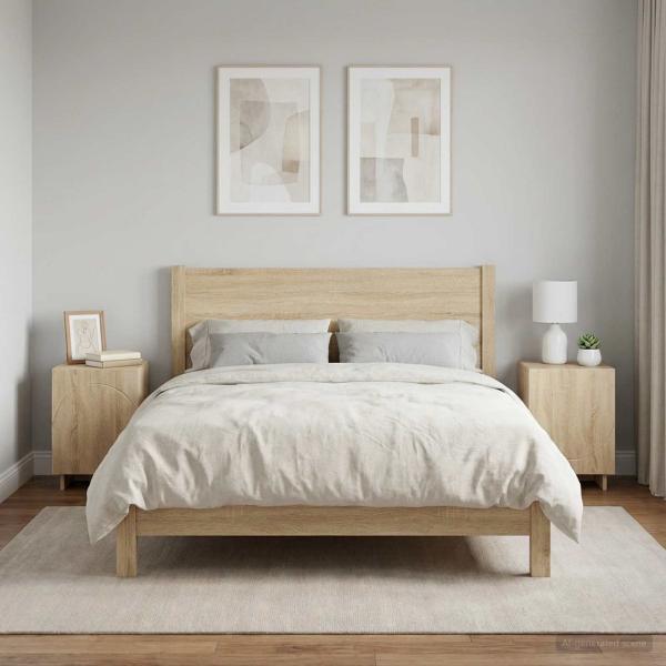 ARDEBO.de - Nachttisch 2 stk. Sonoma-Eiche 33,5 x 34,5 x 50 cm