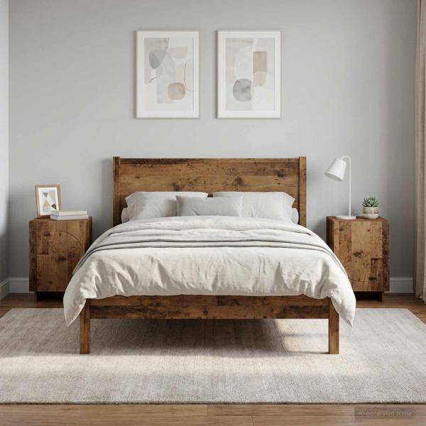 ARDEBO.de - Nachttisch 2 stk. Altholz 33,5 x 34,5 x 50 cm Holzwerkstoff