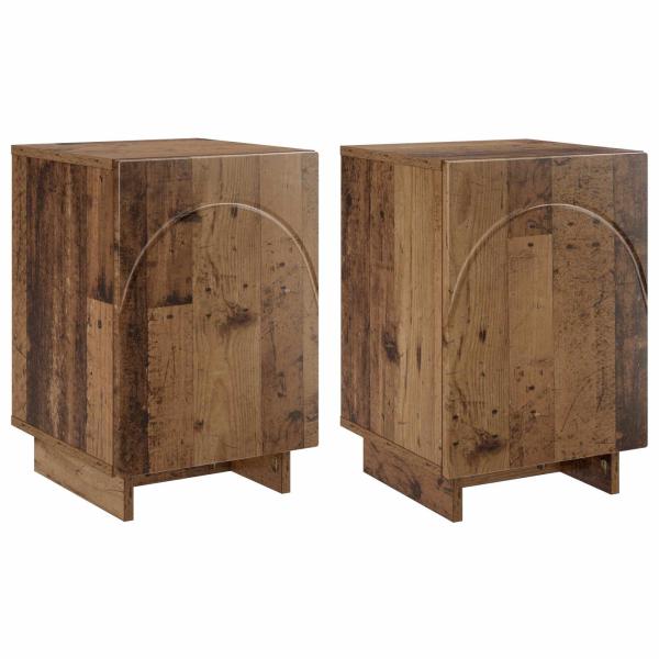 Nachttisch 2 stk. Altholz 33,5 x 34,5 x 50 cm Holzwerkstoff