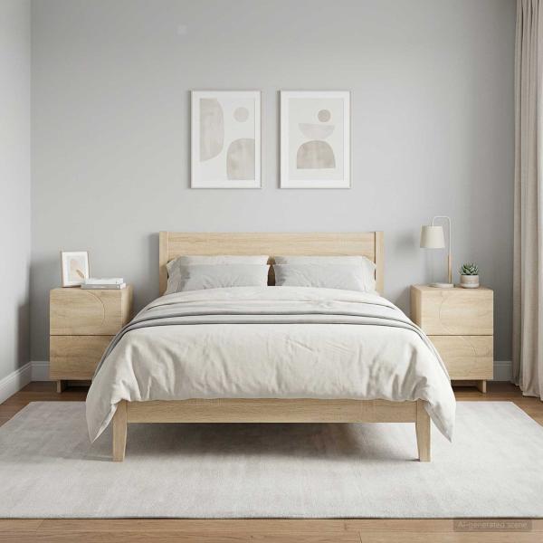 ARDEBO.de - Nachttisch 2 stk. Sonoma-Eiche 33,5 x 34,5 x 50 cm
