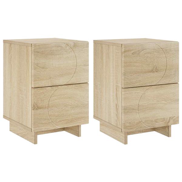 Nachttisch 2 stk. Sonoma-Eiche 33,5 x 34,5 x 50 cm