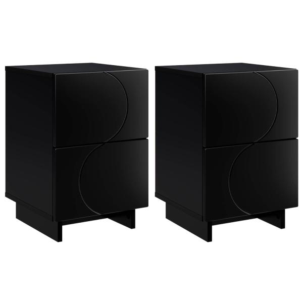 Nachttisch 2 stk. Schwarz 33,5 x 34,5 x 50 cm Holzwerkstoff