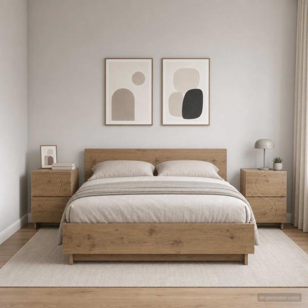 ARDEBO.de - Nachttisch 2 stk. Artisan-Eiche 33,5 x 34,5 x 50 cm
