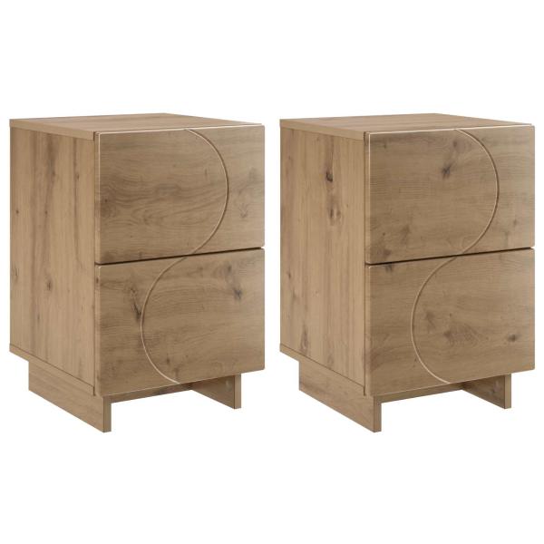 Nachttisch 2 stk. Artisan-Eiche 33,5 x 34,5 x 50 cm