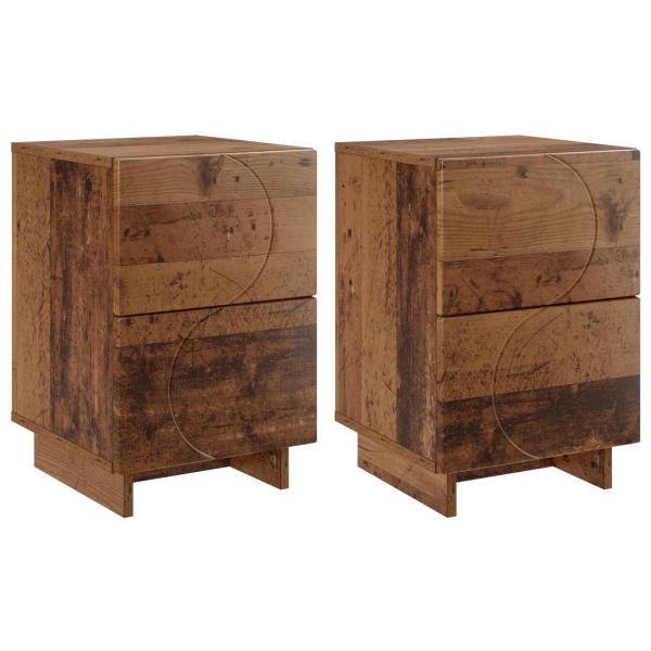 Nachttisch 2 stk. Altholz 33,5 x 34,5 x 50 cm Holzwerkstoff