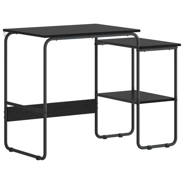 Schreibtisch mit Stauraum Schwarz Eichen-Optik 100 x 50 x 75 cm
