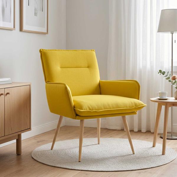 ARDEBO.de - Sessel Helles Gelb Stoff