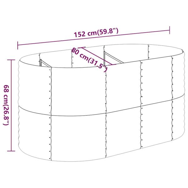 Hochbeet Verzinkter Stahl 152x80x68 cm Braun