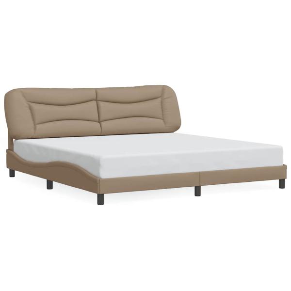 Bettgestell ohne Matratze "Hvar" Cappuccino-Braun 200x200 cm Kunstleder