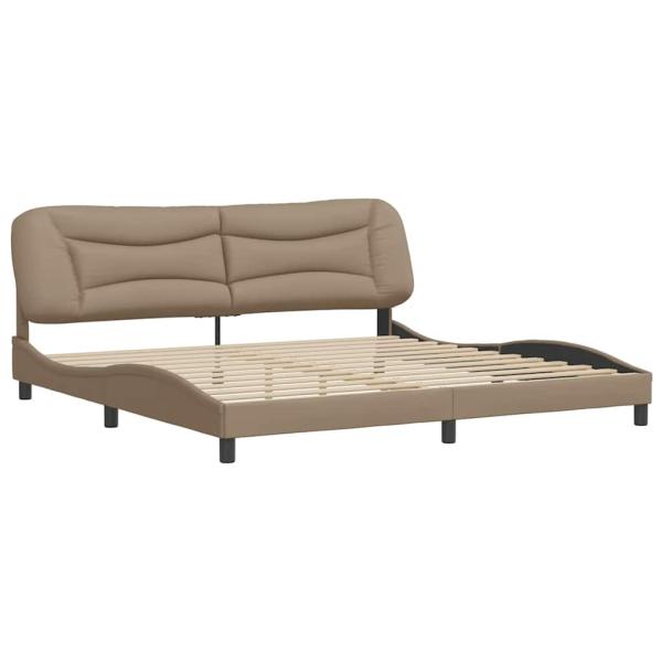 Bettgestell ohne Matratze "Hvar" Cappuccino-Braun 200x200 cm Kunstleder