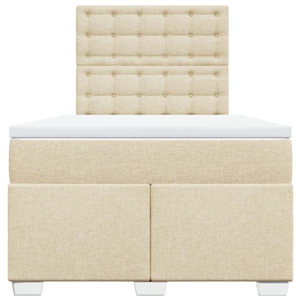 Boxspringbett mit Matratze Creme 120x190 cm Stoff