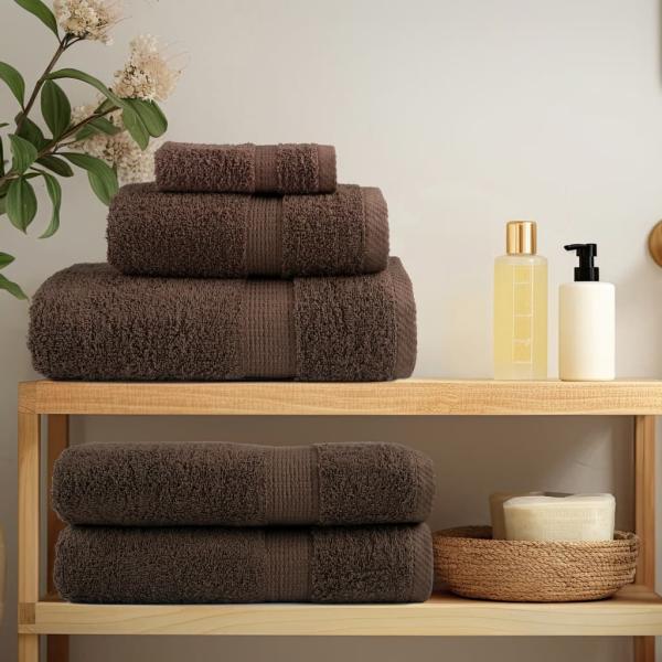 ARDEBO.de - Premium Handtücher SOLUND 4 Stk. Braun 100x200 cm 600 g/m²