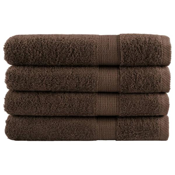 Premium Handtücher SOLUND 4 Stk. Braun 100x200 cm 600 g/m²