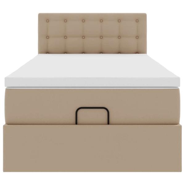 Ottoman-Bett mit Matratzen & LEDs 80x200 cm Kunstleder