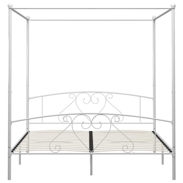 Himmelbett-Gestell Weiß Metall 200 x 200 cm