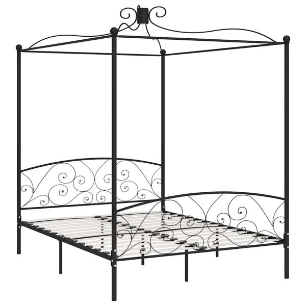 Himmelbett-Gestell Schwarz Metall 180 x 200 cm