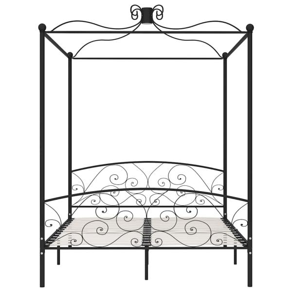 Himmelbett-Gestell Schwarz Metall 180 x 200 cm