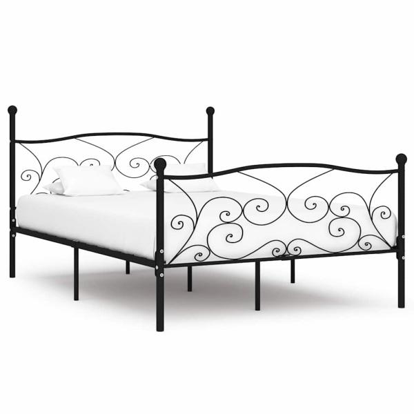 ARDEBO.de - Bettgestell mit Lattenrost Schwarz Metall 160 ? 200 cm