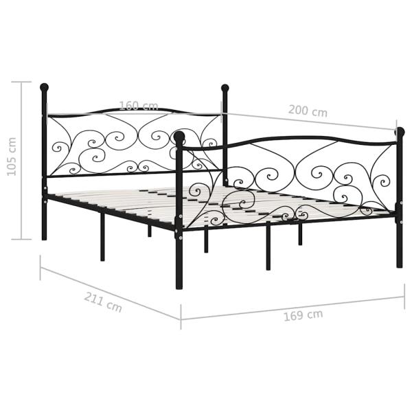 Bettgestell mit Lattenrost Schwarz Metall 160 ? 200 cm
