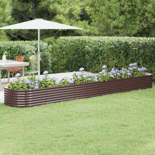 ARDEBO.de - Hochbeet Verzinkter Stahl 440x80x36 cm Braun
