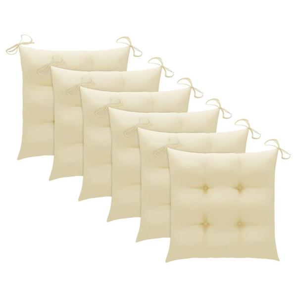 Klappstühle mit Kissen, 6-teilig, Massivholz Teakholz